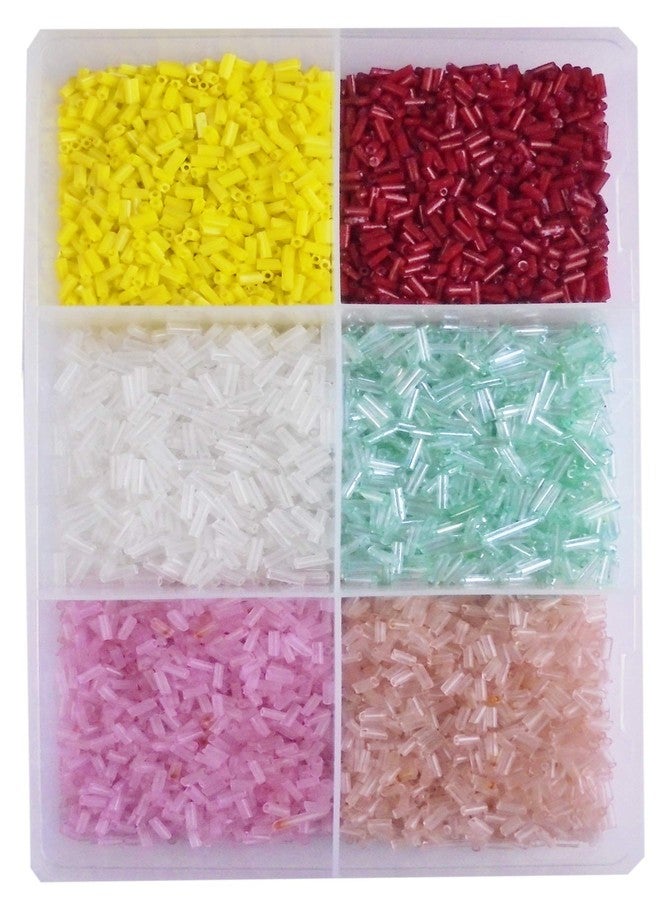 eshoppee 200 gm Multicolor Cut Pipe Glass Bead Beads for Jewellery Making kit Art and Crafts Materials for Necklace Bracelet Earring Making Materials DIY kit (33) - Image 1